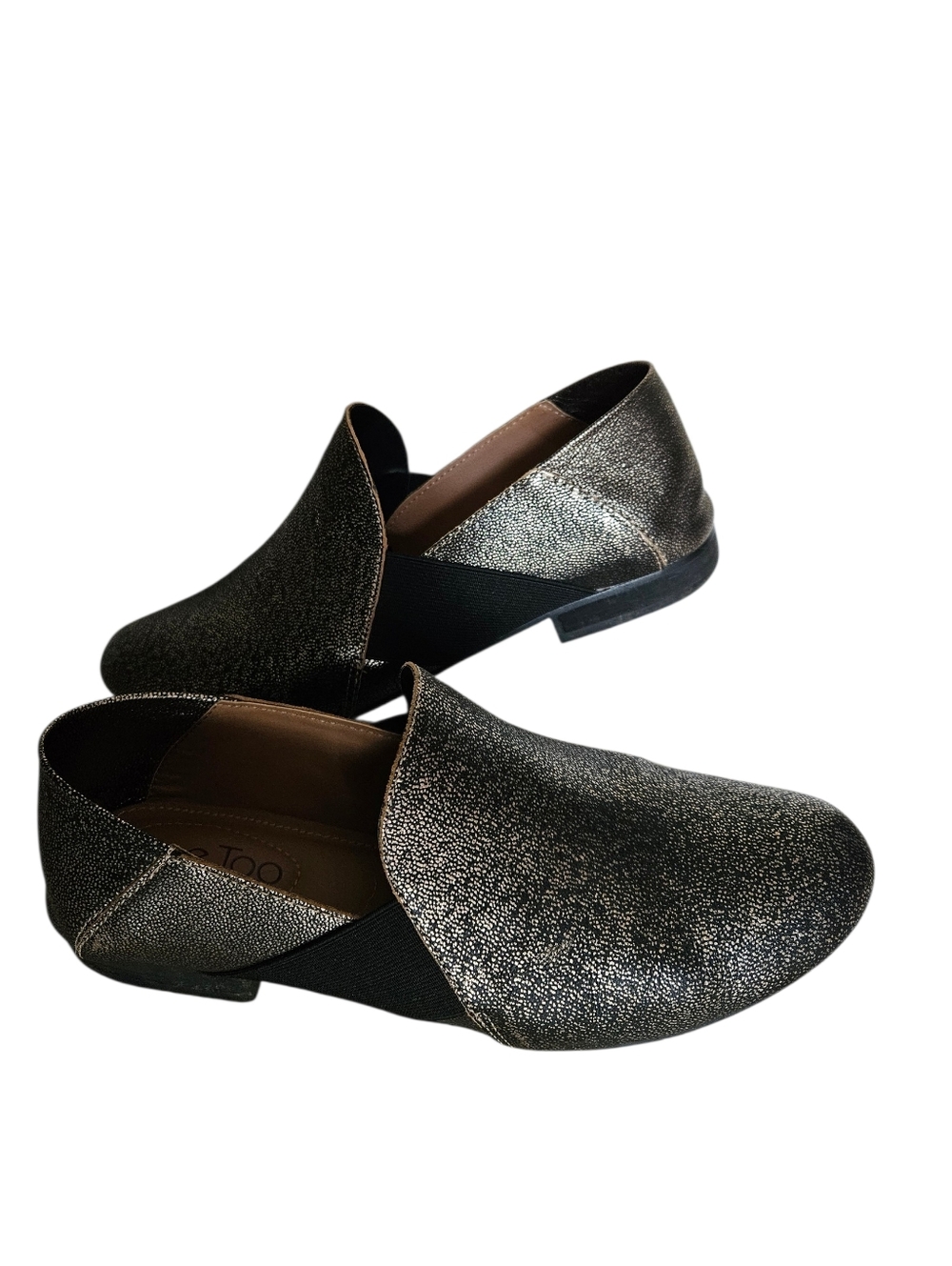 Me Too Mile Metallic Leather Slip-On Loafers/Flats, 8.5